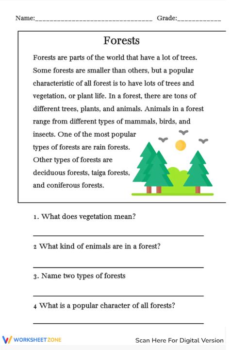 Check it now!!!👆 💥🥰 This worksheet is all free.💥 Engage students with dynamic Earth Day Reading Comprehension worksheet to celebrate our planet's beauty and promote environmental awareness! Forest Worksheet, Earth Day Worksheets, Story Reading, Worksheets For Grade 3, English Education, Environmental Problem, Community Helper, Short Stories For Kids, 2nd Grade Worksheets