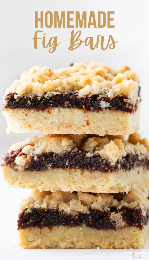 Fig Cookies Recipe, Date Bars Recipe, Fig Bar, Buttery Cookie, Oat Crumble Topping, Fig Cookies, Fig Newtons, Fig Bars, Fig Compote