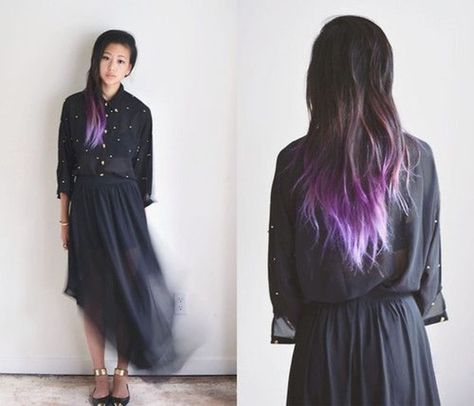 40 Subtle Dip Dye Ombre Ideas For Long Hair Lavender Hair Ombre, Dark Ombre Hair, Hair Dye Tips, Purple Ombre Hair, Dip Dye Hair, Dye Hair, Bohol, Pastel Hair, Purple Ombre