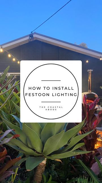 Kristen & Adam on Instagram: "Our how to guide to hang festoon lights to create that party vibe! 💡 Choose your preferred style of festoon lights ~ We chose these LED Filament Party lights from @lytworxlights available @bunnings 💡Work out how many sets you need to cover your space. You can connect multiple sets to cover larger distances. 💡Hang black cord to take the tension and ease the stress on the connection points if you are hanging multiple sets of festoon lights. We learnt this the har Festoon Lights Backyard, Festoon Lights, Party Lights, Festoon Lighting, Outdoor Hanging Lights, The Hard Way, Back Garden, Diy Lighting, Party Inspiration