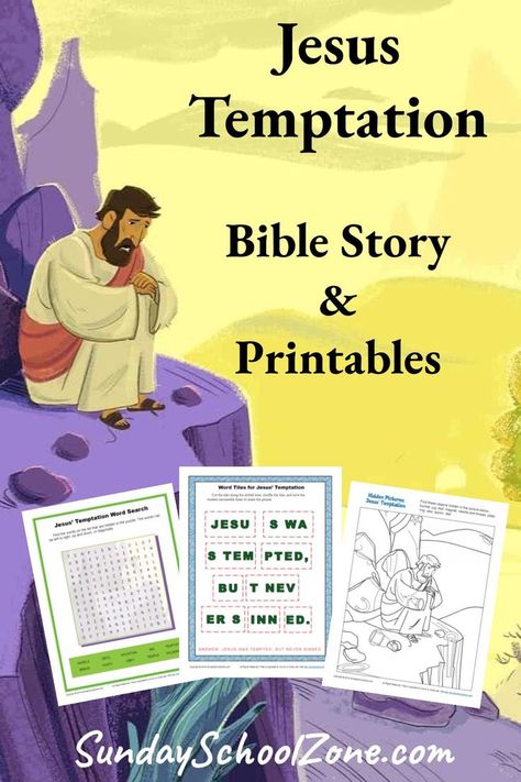 Bible Story Crafts For Kids, Jesus Temptation, Youth Ministry Lessons, Bible Class Activities, Printable Bible Activities, Trust The Lord, Kids Church Activities, Story Crafts, Kids Church Lessons