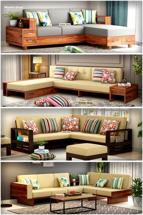 Sofas Ideas Living Room Wooden, Wooden Sofas Ideas Living Room, New Sofa Design Furniture, Living Room Sofas Ideas, Corner Sofa Wooden, Sofas Ideas Living Room, Sofa Set Living Room, Corner Sofa Living Room, Sofa Design Wood