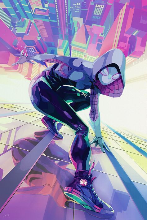 Spiderverse Scenes, Spider Man Poses Reference, Into The Spiderverse Art, Spiderverse Art Style, Spider Man Poses, Spider Gwen Art, Man Pose, Spiderman Comic Art, Into The Spiderverse