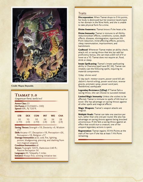 Tiamat 2.0 Homebrew D&D 5E - Imgur Dnd Nails, Tiamat Dragon, Dnd Stats, Dark Sun, Dnd Races, Dungeons And Dragons 5e, D D Monsters, Dnd 5e Homebrew, Dnd Dragons