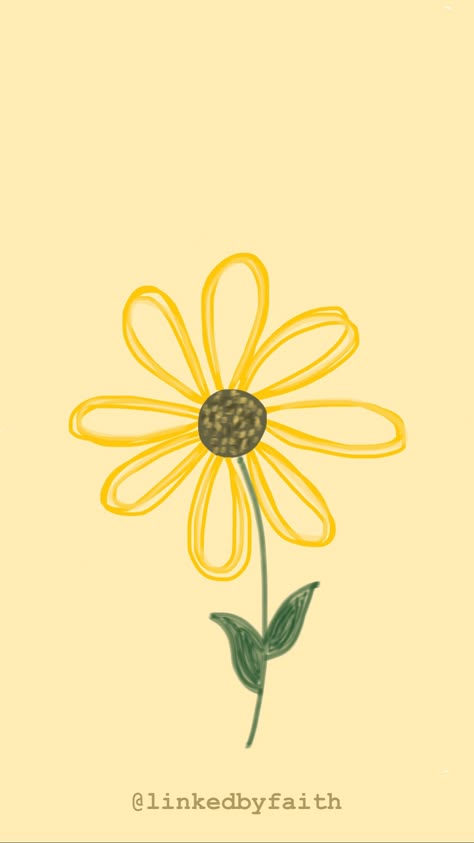 Sunflower Simple Painting, Simple Sunflower, Sunflower Drawing Aesthetic, Sunflower Drawing Simple, Sunflower Background Drawing, Cartoon Sunflower Wallpaper, Sun Flowers Background, Minimalist Sunflower Wallpaper, Sunflower Yellow Background