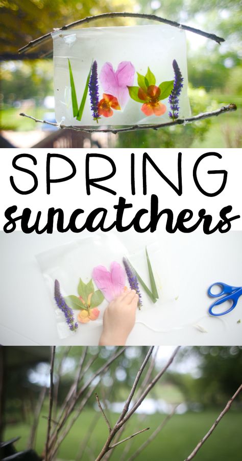 Spring Suncatchers:  Part of our 31 Days of Outdoor Activities for Toddlers.  Such a beautiful craft to make using natural items just outside your front door! Outdoor Activities For Toddlers, Craft To Make, Outside Activities, Activities For Toddlers, Outdoor Activities For Kids, Diy Spring, Rainy Day Activities, Spring Activities, Spring Art