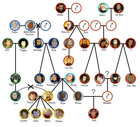 (possible) family tree. Although i don't believe that Iroh Jr. is related to Bumi. And Zuko and Mai married and had a daughter who is Iroh Jr's mother Avatar Family Tree, Zuko's Daughter, Avatar Series, Korra Avatar, Avatar Cartoon, Avatar The Last Airbender Art, Team Avatar, Different People, Fire Nation