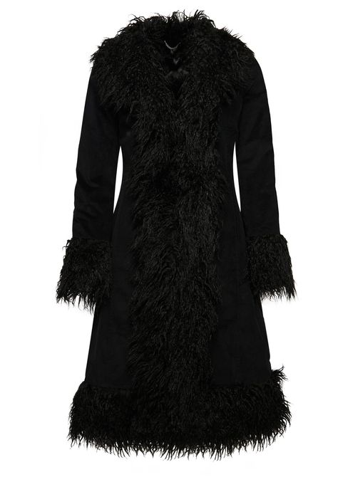 PRICES MAY VARY. 98% Cotton, 2% Elastane Zipper closure DO NOT WASH do not wash Black Faux Fur Afghan The luxurious staple that left an indelible mark in fashion history, the Faux Fur Lined Longline Afghan Coat. The authentic classic will ensure you the best comfort and warmth all through the season. Inspired by bohemian fashion, the statement piece is the perfect companion to your vintage aesthetic. Turning heads and staying in style, this coat is your new obsession.Slim fit – designed to fit c Moda Z Lat 90., Goth Coat, Bohemian Goth, Style Année 90, Afghan Coat, Afghan Clothes, Black Winter Coat, Sheepskin Coat, Modieuze Outfits