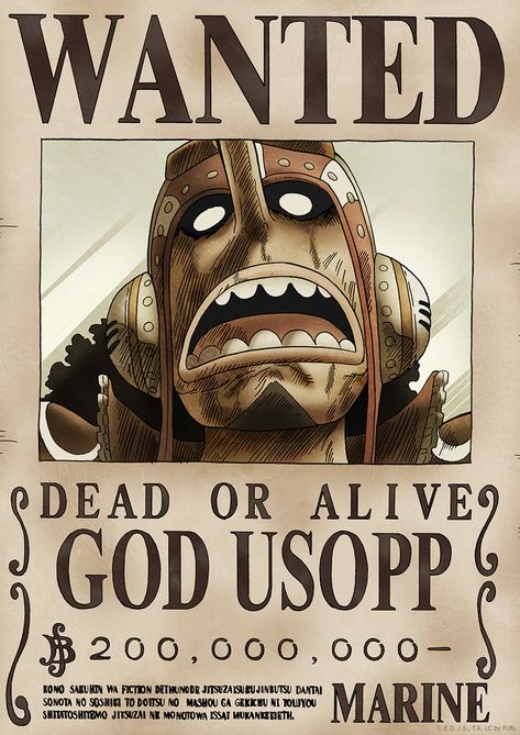 Ussop Wanted Poster, Usopp Wanted Poster, Wanted One Piece, Cp9 One Piece, Usopp One Piece, God Usopp, One Piece Aesthetic, Solgaleo Pokemon, One Piece Bounties