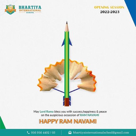 May this auspicious occasion of Ram Navami bring a lot of positivity, peace and harmony in everyone life. #learn #RamNavami2021 #lordrama #school #bisphaphund #BIS #bhartiyainternationalschool #primaryschool #englishmedium #seniorsecondaryschool #kindergarten #bhartiyaschool Ramnavmi Creative Ad, Ram Navmi Creative Poster, Ram Navami Creative Poster, Ram Navmi Creative Ads, Ram Navami Creative Ads, Ram Navami Creative, Op Art Lessons, Rollup Banner Design, Happy Navratri Wishes