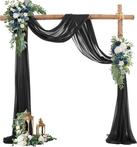 Drapery For Wedding, Dining Table Flower Centerpiece, Outdoor Fence Decor, Wedding Arch Draping, Arch Draping, White Wedding Arch, Wedding Archway, Fun Wedding Decor, Reception Backdrop