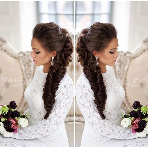 Wedding Hairstyles With Braids, Hairstyles With Braids, Wedding Braids, Evening Hairstyles, Peinados Recogidos, Long Hair Color, Party Hair, Pinterest Hair, Glam Hair