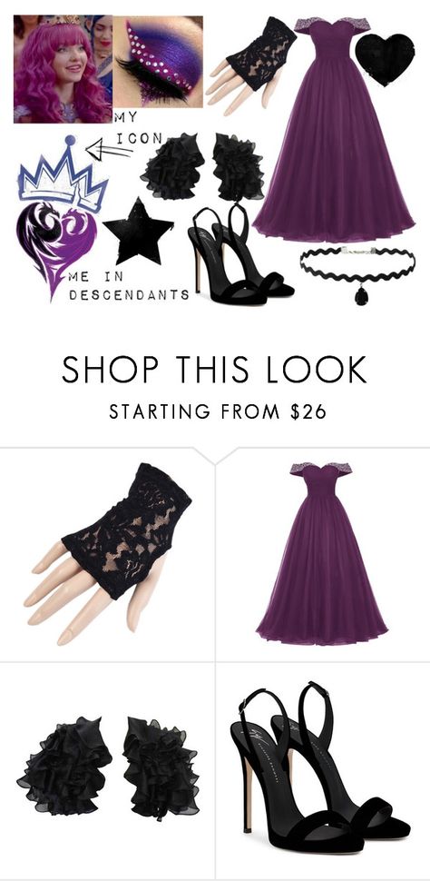 "Me in Disney Descendant 1&2" by annabellewren ❤ liked on Polyvore featuring Disney, Black, Victor Costa, Giuseppe Zanotti, me, disney, OC, Descendants and descendants2 Descendants Dresses, Mal Outfits, Disney Oc, Galaxy Princess, Descendants Clothes, Scene Clothes, Mal Descendants, Spy Outfit, Descendants 1