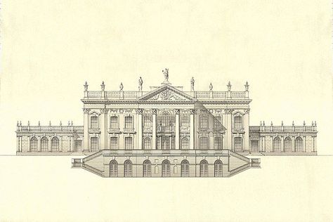 Baroque House, Adam Architecture, Perspective Drawing Architecture, British Architecture, Cathedral Architecture, Neoclassical Architecture, Ancient Greek Architecture, House Sketch, Baroque Architecture