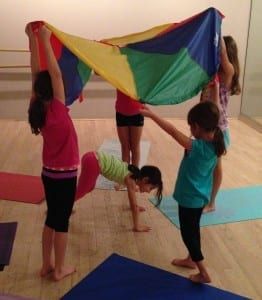 Pranayama, Poses & Parachutes, OY MY! | Kidding Around Yoga Kid Friendly Yoga, Yoga Party, Kids Yoga Classes, Yoga Games, Family Yoga, Childrens Yoga, Yoga Movement, Kids Yoga Poses, Yoga Program