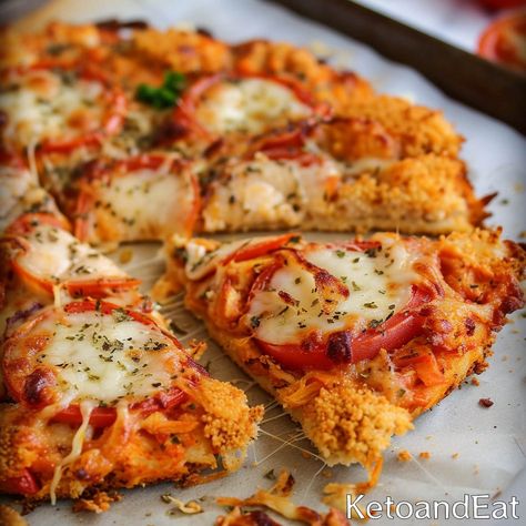 Canned Chicken Pizza Crust: The BEST Version (ZERO Carb) Chicken Keto Pizza Crust, Canned Chicken Pizza, Canned Chicken Pizza Crust, Pizza Crust Chicken, Chicken Pizza Crust, Healthy Pizza Dough, Keto Pizza Sauce, Keto Pizza Crust, Healthy Pizza Crust