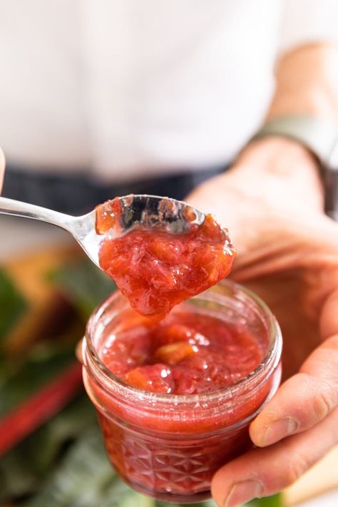 Made with a few fresh ingredients, including citrus and fruit, this rhubarb jam is the essence of spring! To make it last longer, a quick water bath on the stove is super simple! | wyseguide.com #canning #rhubarb #preserving Rhubarb Preserving, Canning Rhubarb, Rhubarb Butter, Rhubarb Cookies, Wyse Guide, Fruit Sugar, Rhubarb Jam, Rhubarb Recipes, How To Make Jam