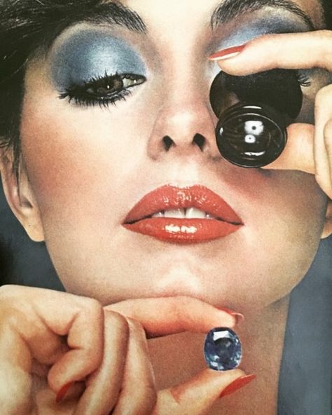 periodicallyvintage: “ Revlon Colorfrost eyeshadow. Vogue. June 1978 ” Vintage Makeup Ads, Top Modeling Agencies, 70s Makeup, 80s Makeup, 70s Glam, Makeup Ads, Retro Makeup, Beauty Ad, Vintage Cosmetics