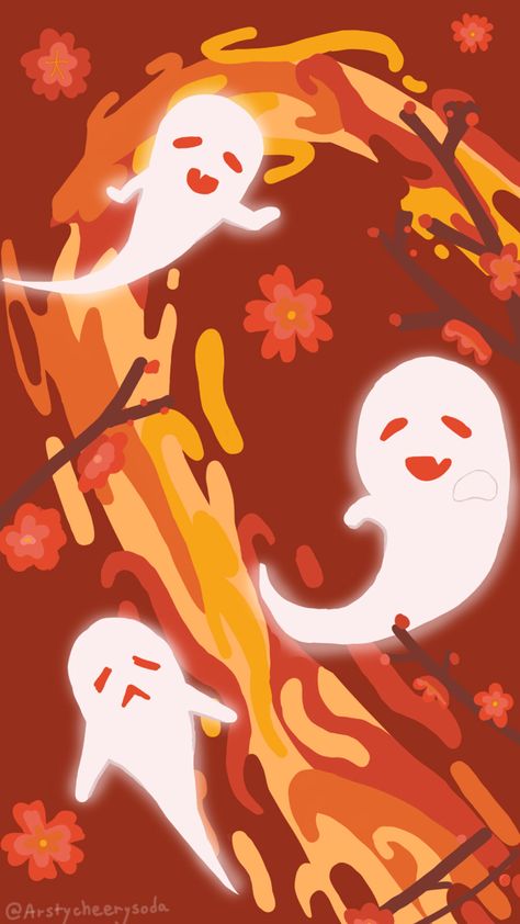 Fall Genshin Wallpaper, Genshin Impact Wallpaper Halloween, Genshin Impact Halloween Wallpaper, Whatsapp Doodle Wallpaper, Genshin Halloween Wallpaper, Genshin Halloween, Hu Tao Wallpaper, Anime Mouth Drawing, Genshin Wallpaper