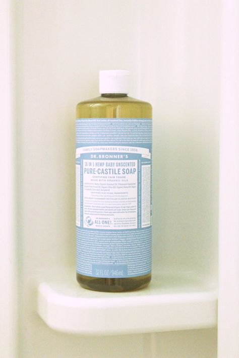 Dr. Bronner's 18-in-1 Castile Soap | Dr Bronner's Baby Unscented Liquid Soap in Shower Dr Bronners Sensitive Skin, Dr Bronners Unscented Soap, Doctor Bronners Soap, Dr Bonners, Dr Bronners Soap, Bad Typography, Castille Soap, Dr Bronners, Smell Nice