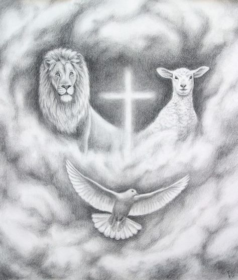 jesus christ on the cross drawings | The Lion and the Lamb" (Jesus), a lion on one side, a lamb on the ... The Lion And The Lamb, Lamb Tattoo, Lion And The Lamb, Cross Drawing, The Lion Of Judah, Christian Drawings, Lion Of Judah Jesus, Jesus Drawings, Lion And Lamb