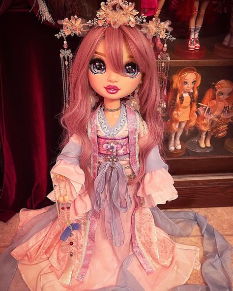 Keelerleah on Instagram: “People have been asking to see a better photo of my Rainbow High big Amaya. She’s wearing an Angell Studio BJD dress. Her blue hair has…” Bjd Dress, Monster High Doll Clothes, Doll Aesthetic, Instagram People, Fantasy Art Dolls, Rainbow Fashion, Dream Doll, Rainbow High, Doll Photography