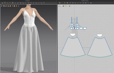 Marvelous Designer Pattern Dresses, Marvelous Designer Pattern, Clothing Design Software, Digital Fashion Design, 3d Reference, Clo 3d, 3d Clothing, Basic Pattern, Digital Fashion