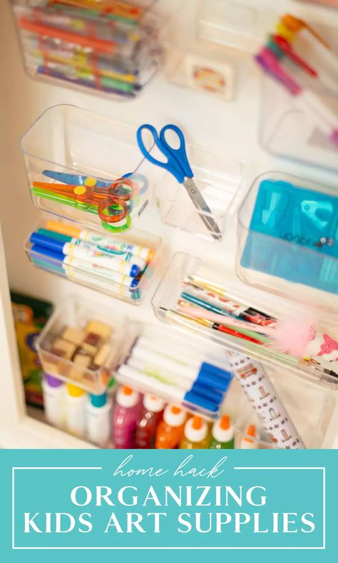 See a secret trick for how to organize kids' art supplies! Keep kids craft supplies hidden and under control with a few simple hacks and ideas. Awesome home organization DIY project for a weekend at home or if you are a stay at home parent. #kidsart #artsupplies #craftsupplies #stayathome #workfromhome #homeorganization Kids Arts And Crafts, Crafts Storage, Craft Supply Storage, Art Cabinet, Arts And Crafts Storage, Kids Craft Supplies, Art Supplies Storage, Craft Cabinet, Art Supply Organization