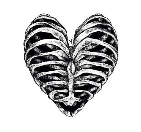 Heart Bones Tattoo, Bone Heart Tattoo, Chrome Hearts Tattoo, Hand Heart Tattoo, Bone Drawing, Heart Tat, Black Heart Tattoos, Skeleton Love, Tatoo Inspiration