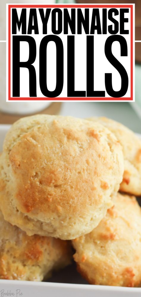 Quick and Easy Mayonnaise Rolls - BubbaPie Mayo Rolls Recipe, Mayonnaise Rolls Recipe, Biscuit Recipe All Purpose Flour, Mayonnaise Rolls, Dinner Biscuits, Quick Biscuit Recipe, Dinner Biscuit, Quick Biscuits, Quick Dinner Rolls