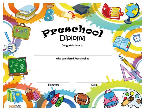 Preschool Graduation Certificate, Preschool Certificate, Kindergarten Graduation Diploma, Kindergarten Graduation Certificate, Kindergarten Certificates, Preschool Certificates, Free Printable Certificate Templates, Kindergarten Diploma, Preschool Diploma