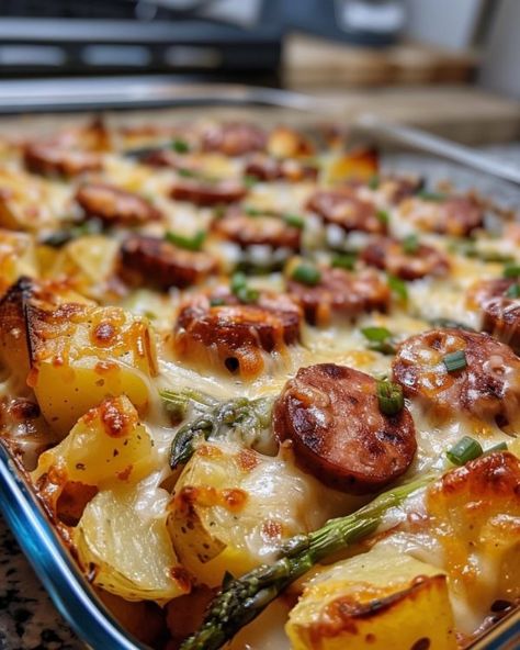 Bacon And Sausage Potato Loaf, Recipes With Bratwurst Dinners, Simple Meat And Veggie Meals, Potatoes And Sausage, Sausage And Potatoes, Sausage Potato, Simple Family Meals, Sausage Dishes, Sausage Casserole