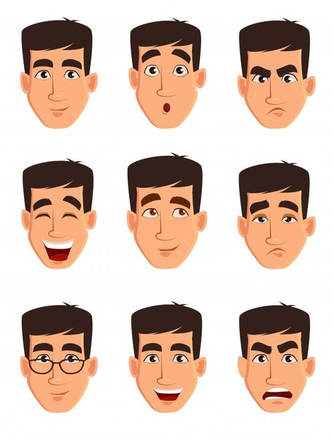 Face expressions of a business man Premi... | Premium Vector #Freepik #vector #background #business #man #character Face Expressions Illustration, Human Face Expressions, Man Face Illustration, Cartoon Man Face, Cartoon Faces Expressions, Character Expressions, Cartoon Maker, 2d Character Animation, Eye Expressions