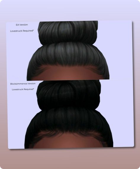 Sims 4 Hairstyle CC: Lovestruck BUN Recolor W  Baby Hairs Sims 4 Cc Baby Hair Edges, Sims4cc Hairstyles, 4 Hairstyles, Two Buns, Sims 4 Cc Download, The Sims 4 Skin, Model Nails, Toddler Hairstyles Girl, Dark Look