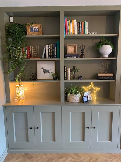 Sitting Room Cabinet Ideas, Living Room Knock Through, Cupboard Living Room, Alcove Ideas Living Room, Alcove Ideas, Extension Inspiration, Alcove Shelves, Log Burner Living Room, Alcove Storage