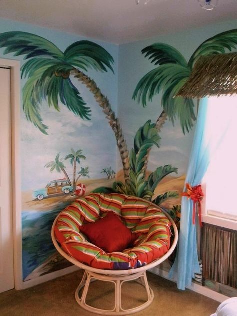 H2o Just Add Water, Beach Mural, Scene Bedroom, Tropical Bathroom, Tropical Home, Popular Interior Design, Beach Room, Tropical Home Decor, Tropical House