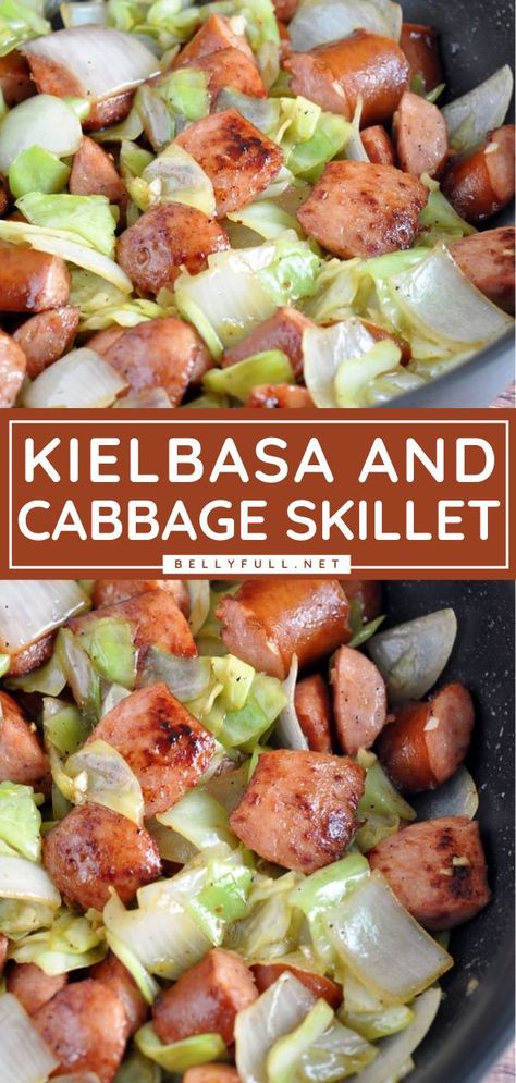 Keilbasa And Cabbage, Kielbasa Cabbage, Cabbage Skillet, Kielbasa And Cabbage, Resep Koktail, Kielbasa Recipes, Skillet Dishes, Monthly Planning, Healthy Weeknight Dinners