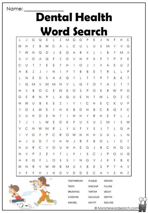 nice Dental Health Word Search Dental Party, Science Word Search, Dental Health Week, Kids Word Search, Free Word Search Puzzles, Health Words, Newsletter Ideas, Free Printable Word Searches, Word Puzzle