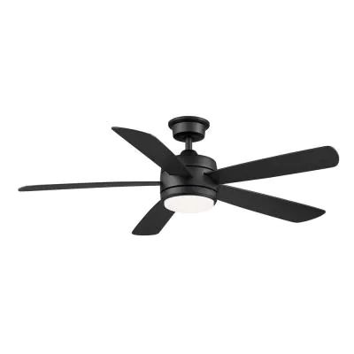 Averly 52 in. Integrated LED Matte Black Ceiling Fan with Light and Remote Control with Color Changing Technology Black Ceiling Fan With Light, Hampton Bay Ceiling Fan, Matte Black Ceiling Fan, Matte Black Ceiling, Ceiling Fan Size, Brushed Nickel Ceiling Fan, Room Fan, Ceiling Fan Light Kit, Best Ceiling Fans