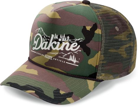 DAKINE Mountain Trucker Hat - Men's Casual Baseball Cap Outfit, Mens Hat Store, Streetwear Trucker Baseball Cap 5-panel, Camouflage Trucker Snapback Hat, Trucker Six-panel Snapback Hat For Camping, Pacific Northwest Style, Adventure Trucker Baseball Cap 5-panel, Military Style Snapback Trucker Hat, Baseball Cap Outfit