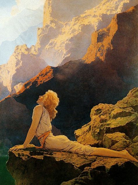 Wild Geese by  Maxfield Parrish.  Allusion to myth of Leda and the Swan? Yoga Bikram, Wild Geese, Yoga Time, Maxfield Parrish, Richard Diebenkorn, Helen Frankenthaler, Robert Motherwell, Bikram Yoga, Jackson Pollock