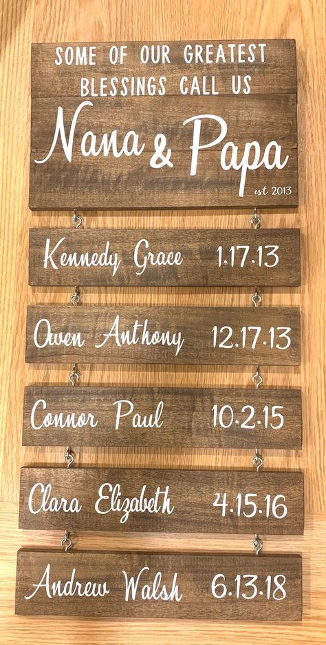 Diy Grandparent Gifts, Grandparents Sign, Grandkids Sign, Grandparents Christmas Gifts, Grandma Sign, Grandparents Christmas, Signs For Mom, Grandparenting, Papa Gifts