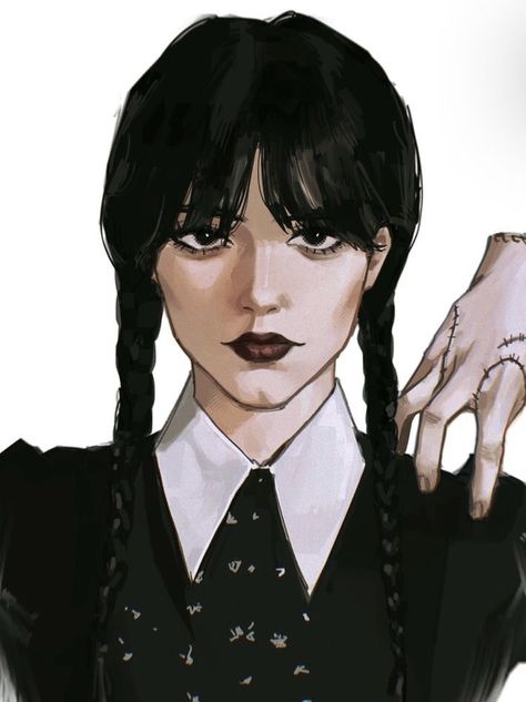 Wensday Sketch, Wednesday Addams Sketch, Wednesday Addams Art, Addams Family Wednesday, Obsessed With Her, Disney Princess Pictures, People Illustration, Art Style Inspiration, Addams Family