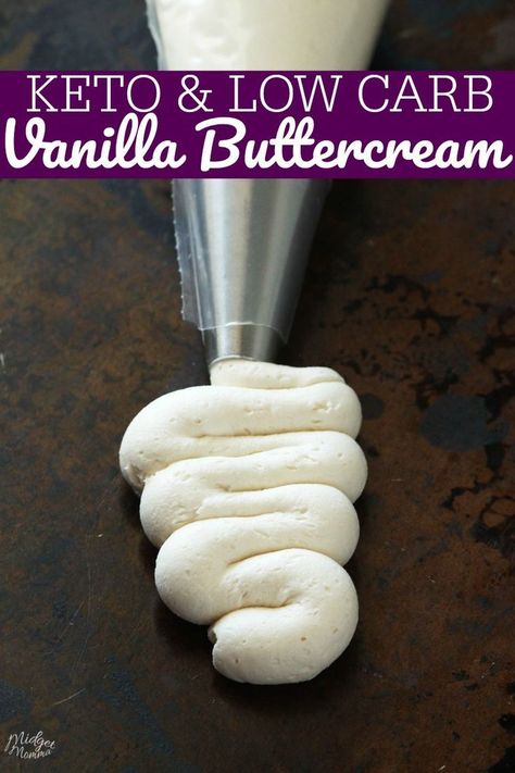 A creamy, sweet and amazing Keto Vanilla Buttercream Frosting that everyone is going to love! Oh and I also must mention that it is a sugar free Vanilla buttercream frosting recipe too! #keto #LowCarb #Frosting #Cake #Buttercream #Dessert Keto Vanilla Buttercream Frosting, Keto Cake Frosting Recipes, Low Sugar Buttercream Frosting, Keto Frosting Recipe, Keto Cake Frosting, Keto Buttercream Frosting, Low Sugar Frosting, Keto Vanilla Cake, Keto Icing