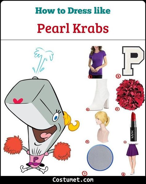 Pearl Krabs (Spongebob Squarepants) Costume for Cosplay & Halloween 2021 Pearl Krabs Costume, Diy Spongebob Characters Costume, Pearl Costume Spongebob, Pearl Spongebob Costume, Pearl From Spongebob, Spongebob Squarepants Costume, Pearl Spongebob, Spongebob Costumes, Pearl Krabs