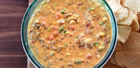 Grilled Corn and Chorizo Queso by Ree Drummond Queso Recipes, Chorizo Dip, Chorizo Queso, Food Network Recipes Pioneer Woman, Ree Drummond Recipes, Recipes With Ingredients, Queso Recipe, Queso Dip, Pioneer Woman Recipes