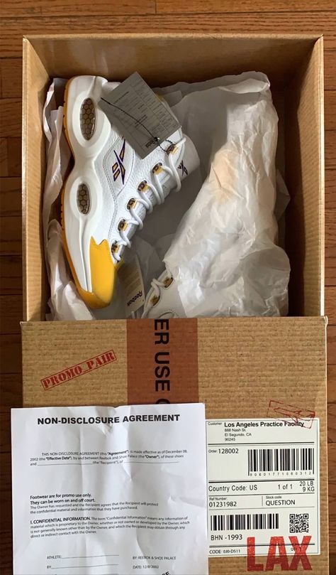 Kobe Bryant Reebok Question Mid "Yellow-Toe" PE Release Date | Nice Kicks Reebok Question Mid, Reebok Question, Allen Iverson, Sneakers Looks, Kobe Bryant, Release Date, Air Max Sneakers, Read More, This Year