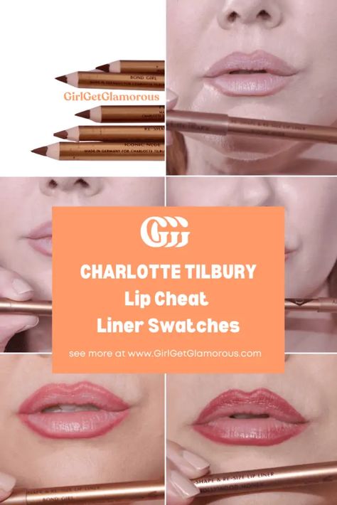 Charlotte Tilbury Lip Cheat Liner Shades, Swatches, + Review Charlotte Tilbury Lip Cheat Lip Liner, Charlotte Tilbury Lip Liner Swatches, Lip Liner Fair Skin, Longwear Makeup, Charlotte Tilbury Lip Cheat, Best Lip Liners, Charlotte Tillbury, Peachy Lip, Charlotte Tilbury Lip