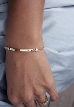 Nameplate Bracelet, Gold Bar Bracelet, Cz Bracelet, Gold Armband, Birthstone Bracelets, Baby Birth, Bar Bracelets, Diamond Bracelets, Suho