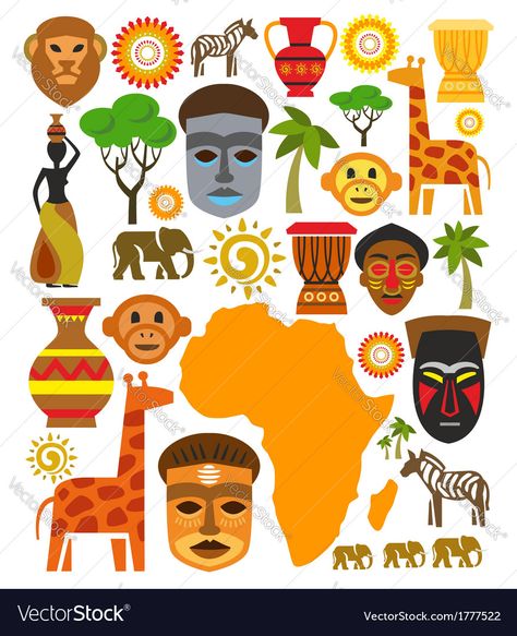 Africa Drawing, South Africa Art, Vacation Bible School Craft, African Symbols, Africa Flag, Fish Icon, Countries And Flags, Bible School Crafts, Africa Do Sul